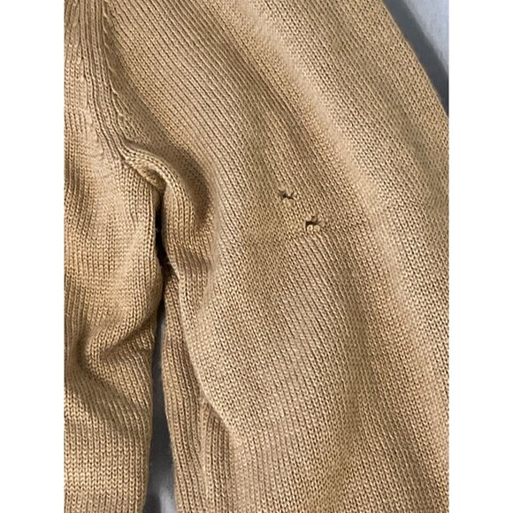 Colette Mordo Womens Beige Ribbed Turtleneck Sweater S FLAW - Picture 6 of 9